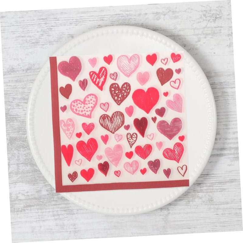 Nolitoy 40 Sheets Heart Design Paper Napkins For Wedding Valentine Birthday Party - Image 5